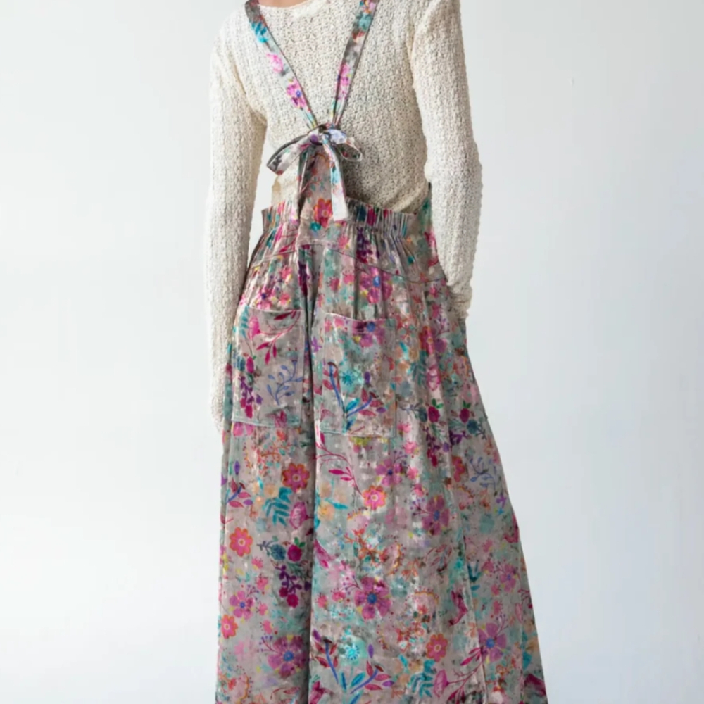 NWT Natural Life Velvet Dakota Tie Overall